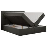 Łóżko kontynentalne ERNI 180x200 - H3 - ciemnoszary, ekoskóra