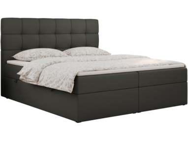 Łóżko kontynentalne ERNI 120x200 - H4 - ciemnoszary, ekoskóra