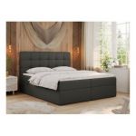 Łóżko kontynentalne ERNI 160x200 - H4 - ciemnoszary, ekoskóra