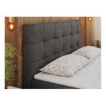 Łóżko kontynentalne ERNI 140x200 - H3 - ciemnoszary, welwet