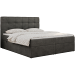 Łóżko kontynentalne ERNI 200x200 - H3 - ciemnoszary, welwet