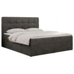 Łóżko kontynentalne ERNI 180x200 - H4 - ciemnoszary, welwet