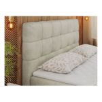 Łóżko kontynentalne ERNI 140x200 - H3 - beżowy, welwet