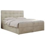 Łóżko kontynentalne ERNI 120x200 - H4 - beżowy, welwet