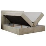 Łóżko kontynentalne ERNI 180x200 - H4 - beżowy, welwet