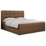 Łóżko kontynentalne ERNI 180x200 - H3 - brązowy, ekoskóra