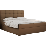 Łóżko kontynentalne ERNI 160x200 - H4 - brązowy, ekoskóra