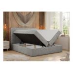 Łóżko kontynentalne ERNI 120x200 - H3 - jasnoszary, struktura