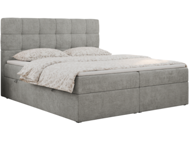 Łóżko kontynentalne ERNI 200x200 - H3 - jasnoszary, struktura