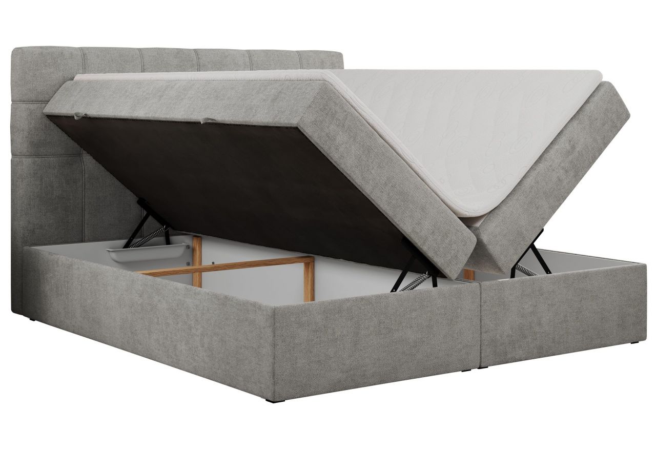 Łóżko kontynentalne ERNI 140x200 - H4 - jasnoszary, struktura