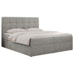 Łóżko kontynentalne ERNI 180x200 - H4 - jasnoszary, struktura