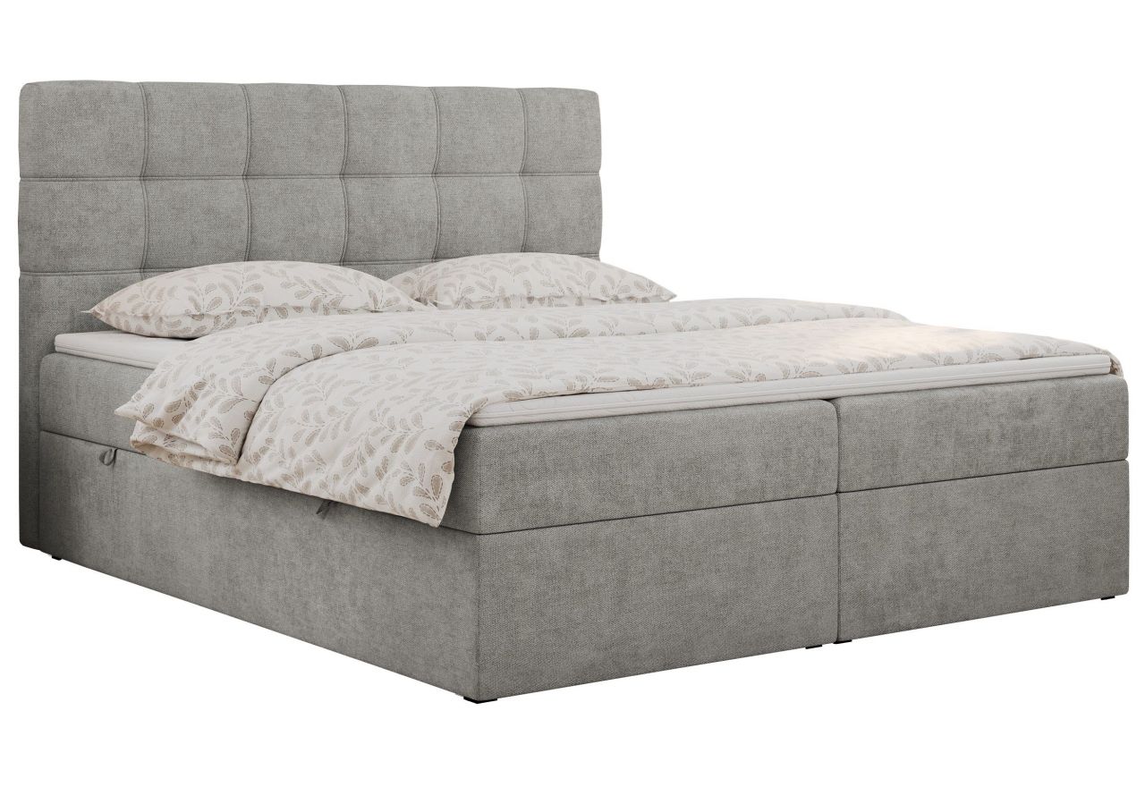 Łóżko kontynentalne ERNI 200x200 - H4 - jasnoszary, struktura