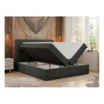 Łóżko kontynentalne ERNI 140x200 - H3 - ciemnoszary, struktura