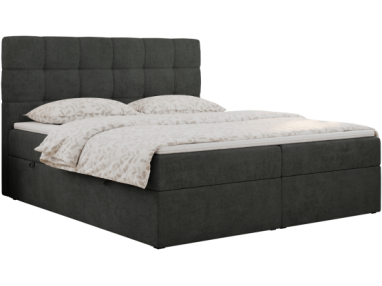 Łóżko kontynentalne ERNI 200x200 - H3 - ciemnoszary, struktura