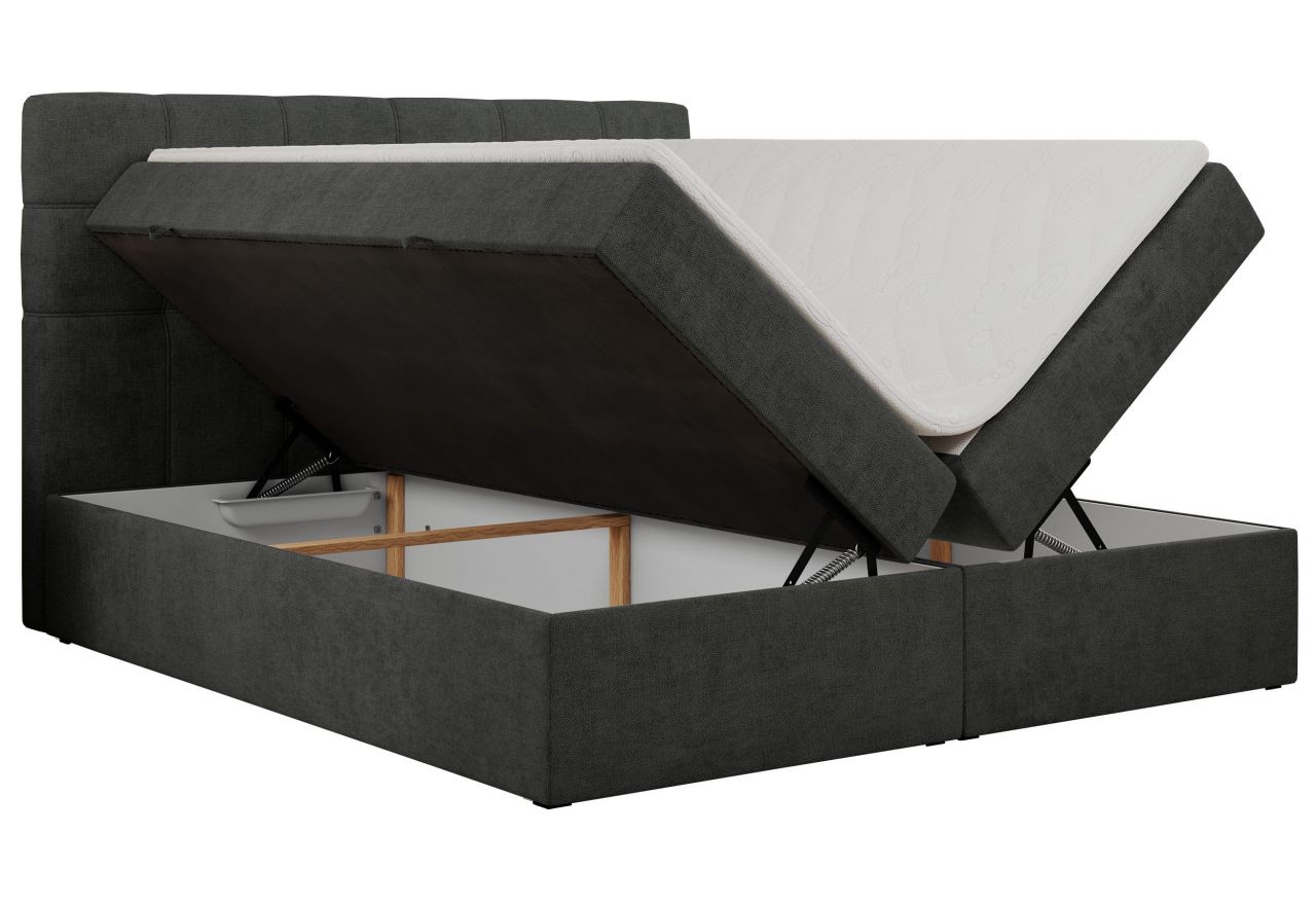 Łóżko kontynentalne ERNI 120x200 - H4 - ciemnoszary, struktura