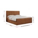 Łóżko kontynentalne ERNI 120x200 - H3 - pomarańczowy, struktura