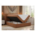 Łóżko kontynentalne ERNI 140x200 - H3 - pomarańczowy, struktura