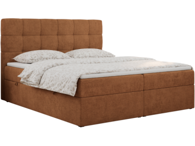 Łóżko kontynentalne ERNI 180x200 - H3 - pomarańczowy, struktura