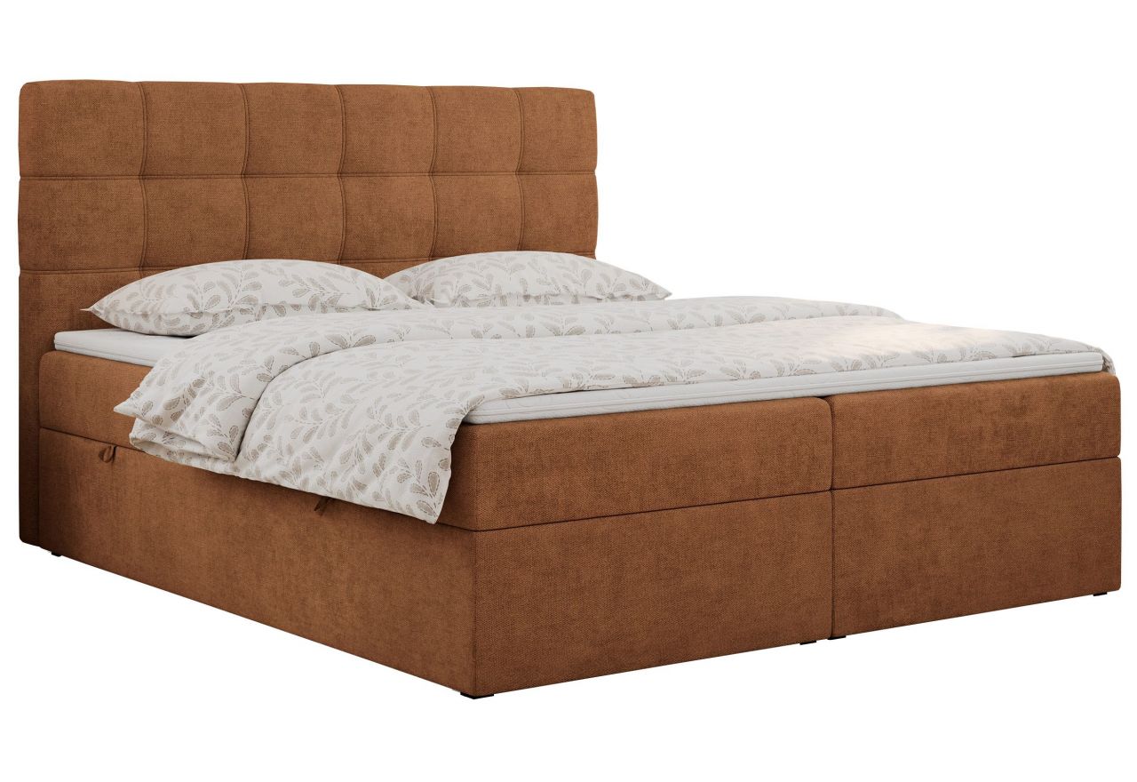 Łóżko kontynentalne ERNI 200x200 - H3 - pomarańczowy, struktura