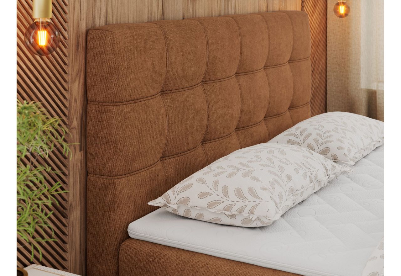 Łóżko kontynentalne ERNI 120x200 - H4 - pomarańczowy, struktura