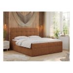 Łóżko kontynentalne ERNI 160x200 - H4 - pomarańczowy, struktura