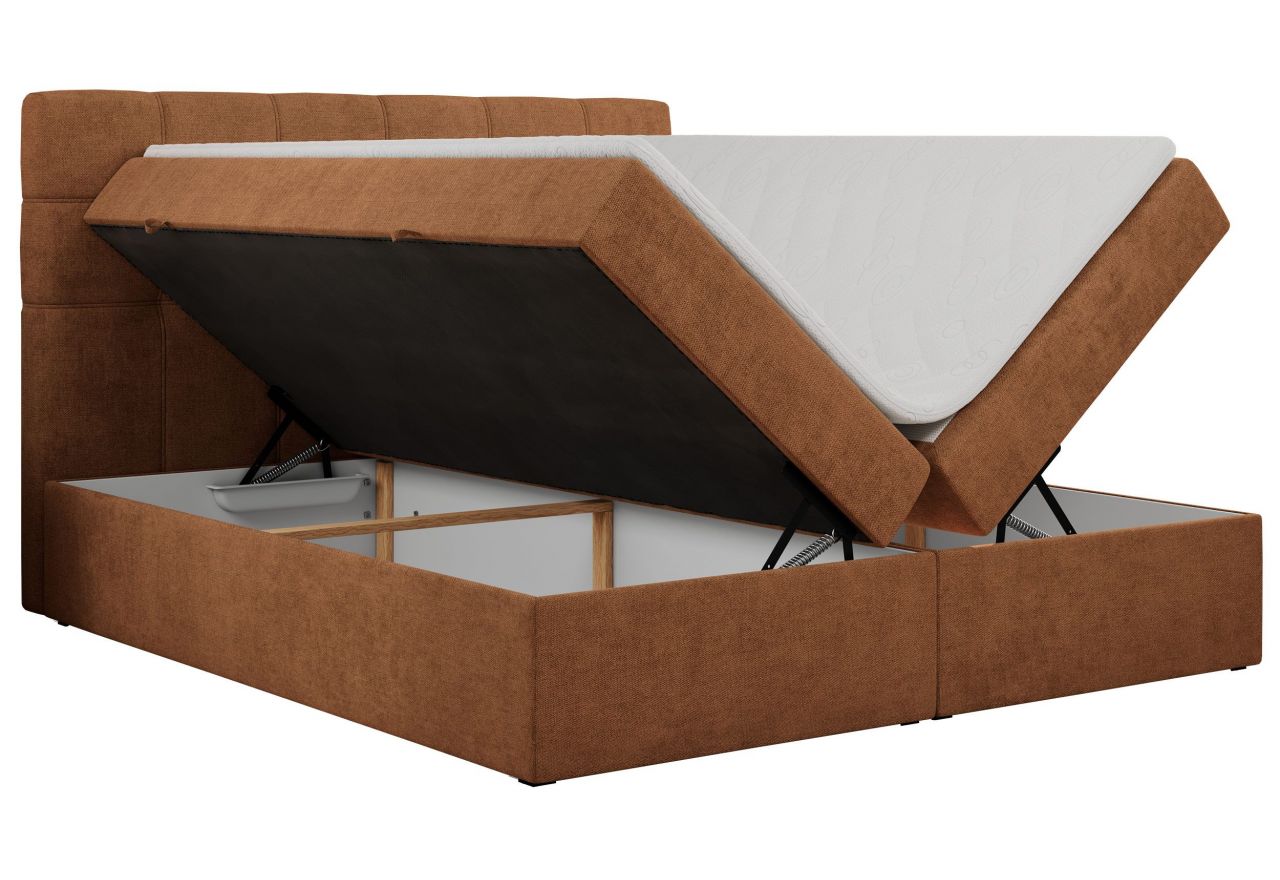 Łóżko kontynentalne ERNI 200x200 - H4 - pomarańczowy, struktura