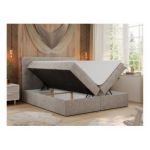 Łóżko kontynentalne ERNI 160x200 - H3 - beżowy, struktura