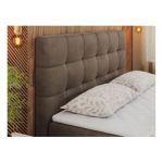 Łóżko kontynentalne ERNI 200x200 - H3 - brązowy, welwet