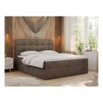 Łóżko kontynentalne ERNI 200x200 - H4 - brązowy, welwet