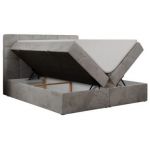 Łóżko kontynentalne ERNI 120x200 - H3 - jasnoszary, welwet