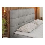 Łóżko kontynentalne ERNI 200x200 - H3 - jasnoszary, welwet