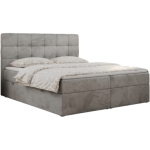 Łóżko kontynentalne ERNI 200x200 - H4 - jasnoszary, welwet