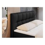 Łóżko kontynentalne RICO 200x200 - H4 - czarny, ekoskóra