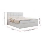 Łóżko kontynentalne RICO 120x200 - H3 - biały, ekoskóra