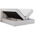 Łóżko kontynentalne RICO 180x200 - H4 - biały, ekoskóra