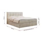 Łóżko kontynentalne RICO 120x200 - H3 - beżowy, welwet