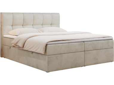 Łóżko kontynentalne RICO 180x200 - H3 - beżowy, welwet
