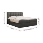 Łóżko kontynentalne RICO 120x200 - H3 - szary, ekoskóra