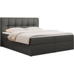 Łóżko kontynentalne RICO 160x200 - H4 - szary, ekoskóra