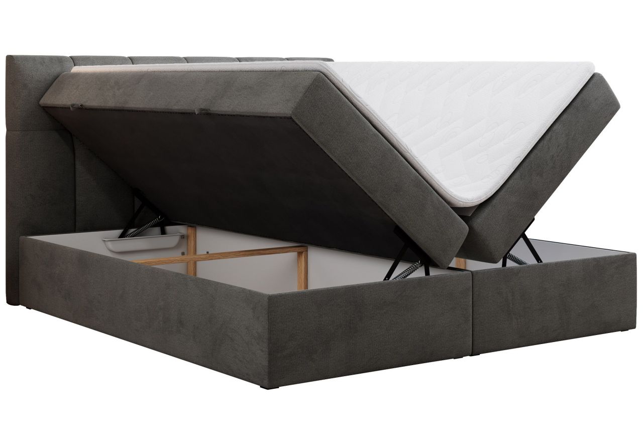 Łóżko kontynentalne RICO 120x200 - H3 - ciemnoszary, welwet