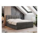 Łóżko kontynentalne RICO 180x200 - H3 - ciemnoszary, welwet