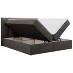 Łóżko kontynentalne RICO 180x200 - H3 - ciemnoszary, welwet