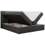 Łóżko kontynentalne RICO 200x200 - H4 - szary, ekoskóra