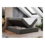 Łóżko kontynentalne RICO 200x200 - H3 - ciemnoszary, welwet