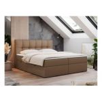 Łóżko kontynentalne RICO 120x200 - H3 - brązowy, ekoskóra