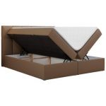 Łóżko kontynentalne RICO 120x200 - H3 - brązowy, ekoskóra