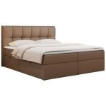 Łóżko kontynentalne RICO 140x200 - H3 - brązowy, ekoskóra