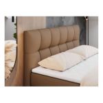 Łóżko kontynentalne RICO 120x200 - H4 - brązowy, ekoskóra