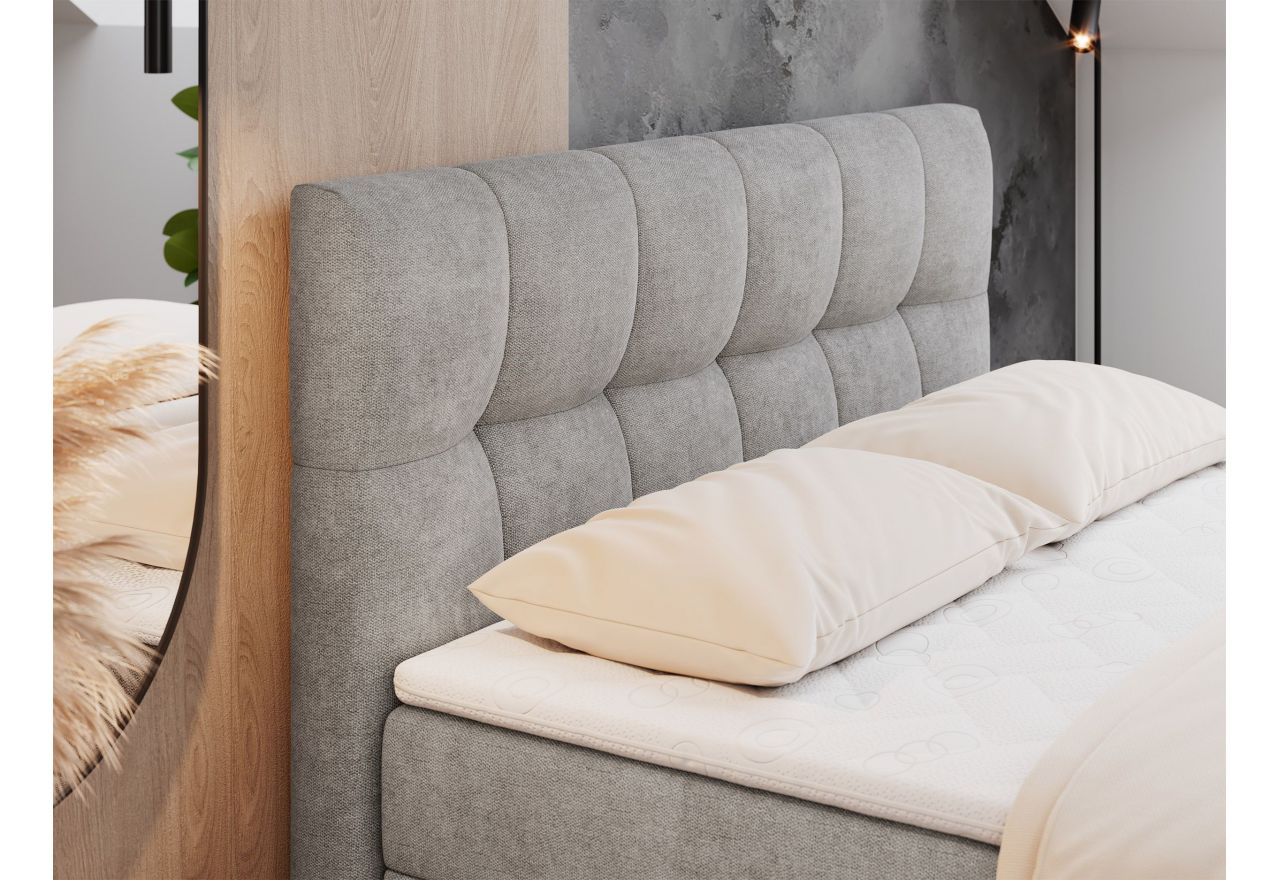 Łóżko kontynentalne RICO 160x200 - H3 - jasnoszary, struktura