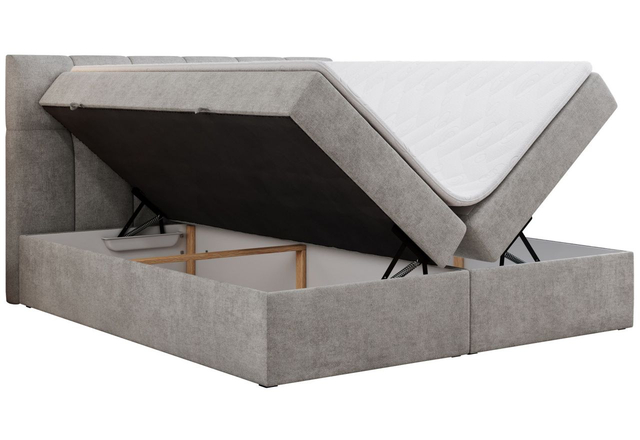 Łóżko kontynentalne RICO 160x200 - H3 - jasnoszary, struktura